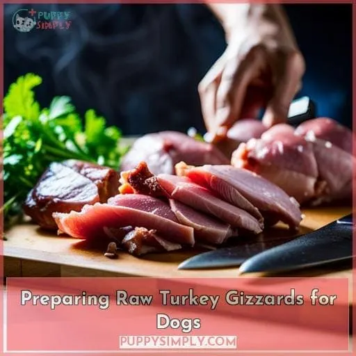 Preparing Raw Turkey Gizzards for Dogs
