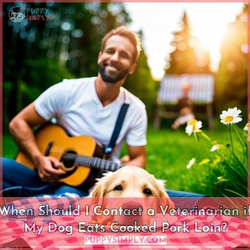 When Should I Contact a Veterinarian if My Dog Eats Cooked Pork Loin?
