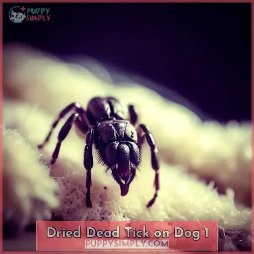 dried dead tick on dog 1