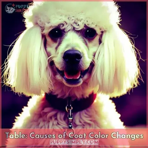 Table: Causes of Coat Color Changes