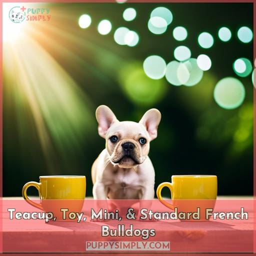 Teacup, Toy, Mini, & Standard French Bulldogs