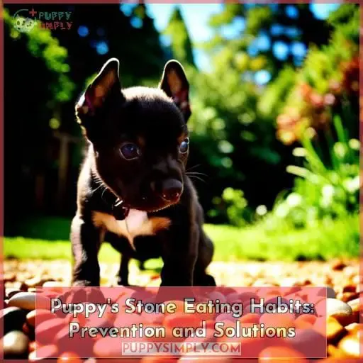 puppy eating stones