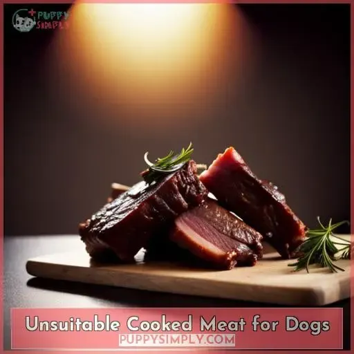 Unsuitable Cooked Meat for Dogs