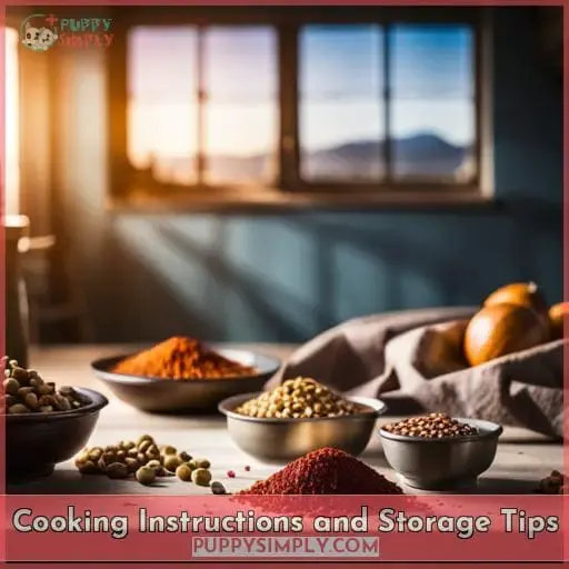 Cooking Instructions and Storage Tips