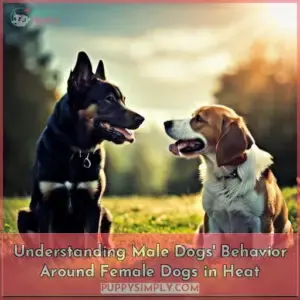 male dogs behavior around female in heat