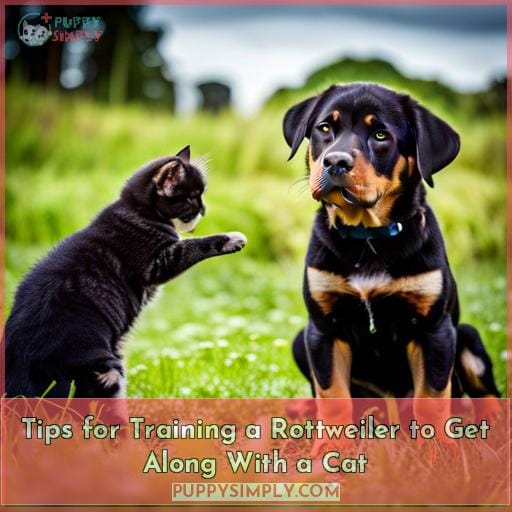 Tips for Training a Rottweiler to Get Along With a Cat
