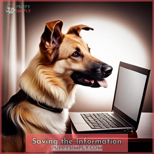Saving the Information