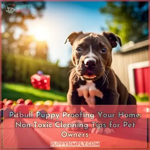 cleaning hacks with a bluenose pitbull puppy