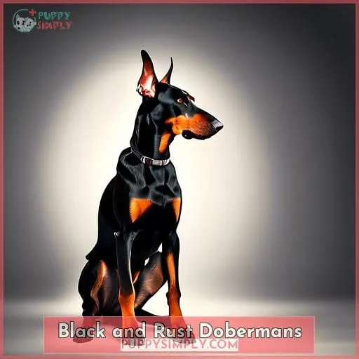 Black and Rust Dobermans