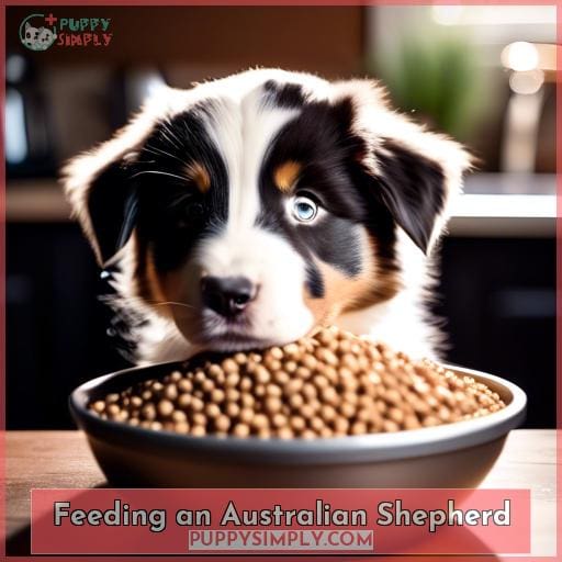 Feeding an Australian Shepherd