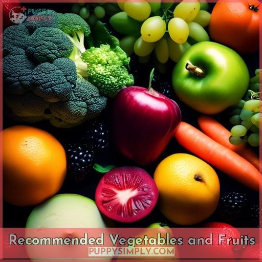 Recommended Vegetables and Fruits