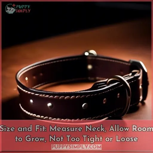 Size and Fit: Measure Neck, Allow Room to Grow, Not Too Tight or Loose