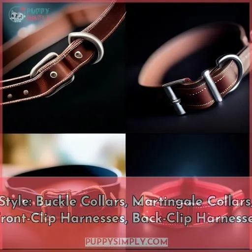 Style: Buckle Collars, Martingale Collars, Front-Clip Harnesses, Back-Clip Harnesses