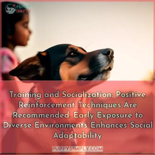 Training and Socialization: Positive Reinforcement Techniques Are Recommended. Early Exposure to Diverse Environments