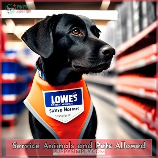 Service Animals and Pets Allowed