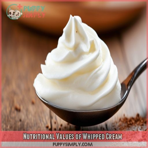 Nutritional Values of Whipped Cream