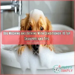 Dog washing and bathing with conditioner