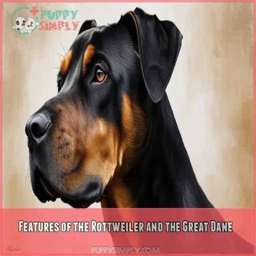 Features of the Rottweiler and the Great Dane