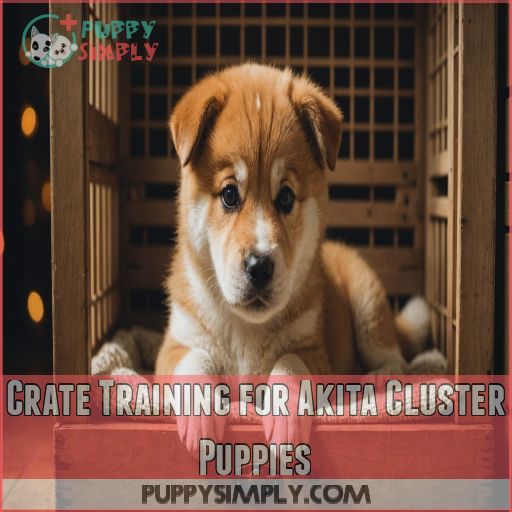 Crate Training for Akita Cluster Puppies