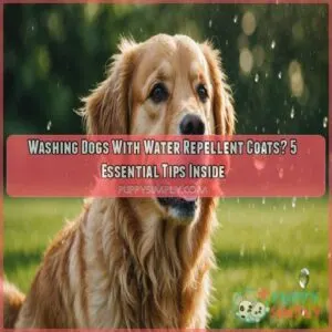 Dog washing and bathing for dogs with water repellent coats