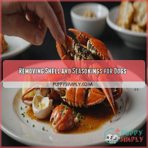 Removing Shell and Seasonings for Dogs