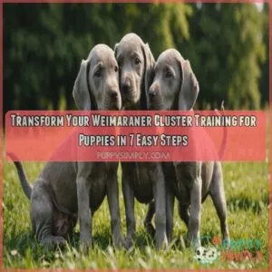 Weimaraner cluster training for puppies