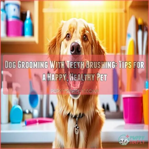 dog grooming with teeth brushing