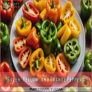 Green, Yellow, and Orange Peppers