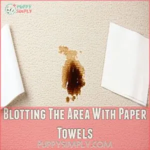 Blotting The Area With Paper Towels