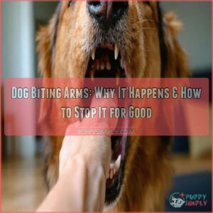 dog biting arm dog biting arm