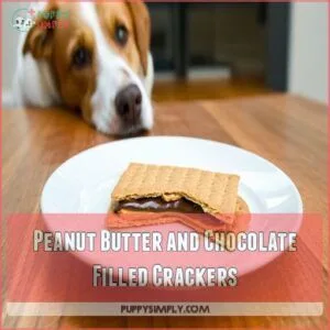 Peanut Butter and Chocolate Filled Crackers Peanut Butter and Chocolate Filled Crackers