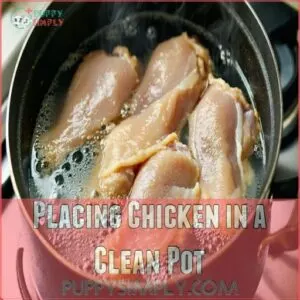 Placing Chicken in a Clean Pot