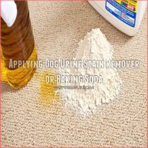 Applying Dog Urine Stain Remover or Baking Soda