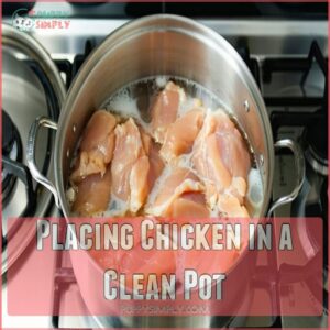 Placing Chicken in a Clean Pot