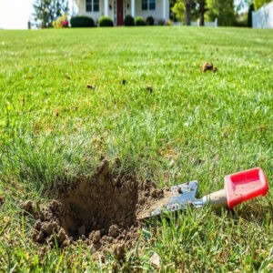 Digging Damage to Lawns