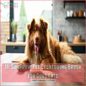 11. SunGrow Pet Deshedding Brush for Dogs Cats