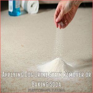 Applying Dog Urine Stain Remover or Baking Soda