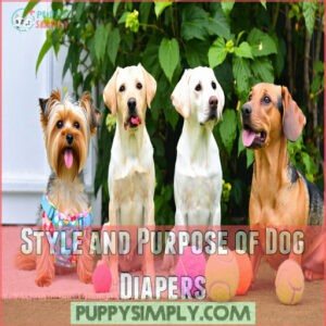 Style and Purpose of Dog Diapers