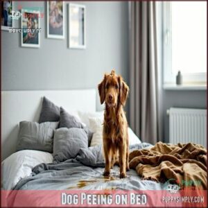 Dog Peeing on Bed