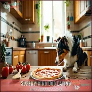 Supervising Dog Eating