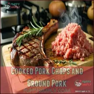 Cooked Pork Chops and Ground Pork