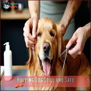 Holding Dog Still and Safe