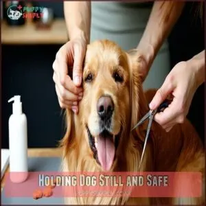 Holding Dog Still and Safe