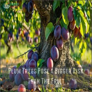 plum trees pose a bigger risk than the fruit