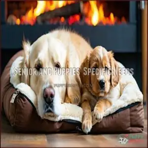 Senior and Puppies