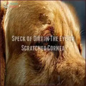 Speck of Dirt in The Eye or Scratched Cornea