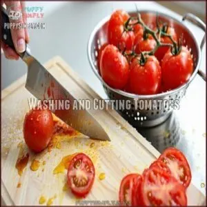 Washing and Cutting Tomatoes