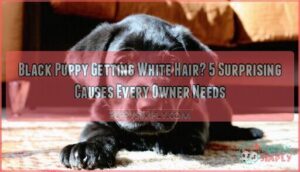 black puppy getting white hair