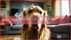 coughing and wheezing