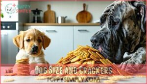 dog size and crackers